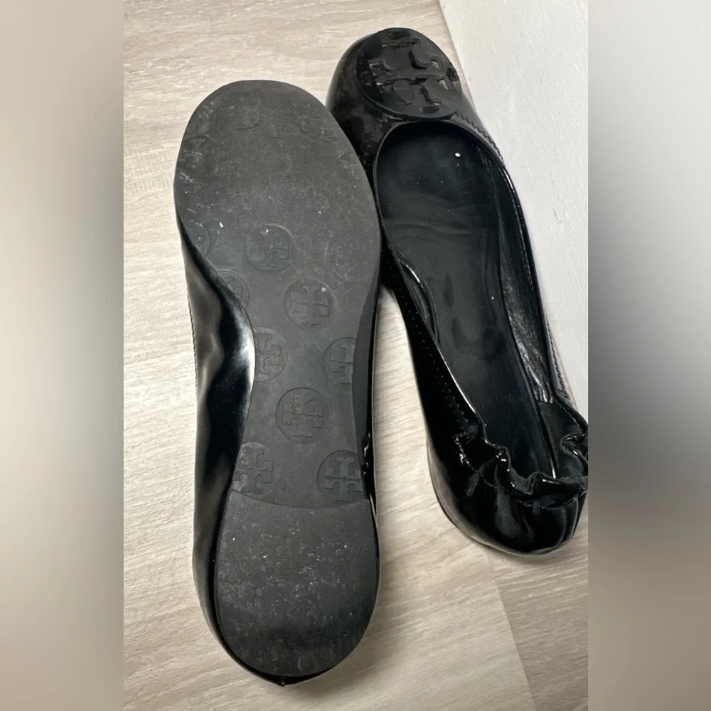 Tory Burch Minnie Travel Ballet black Flats women Sz 5